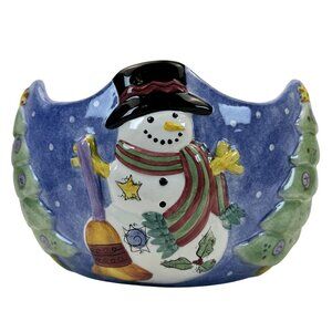 Sango The Sweet Shoppe Christmas Centerpiece Bowl Snowman #0973-165 Sue Lipkin